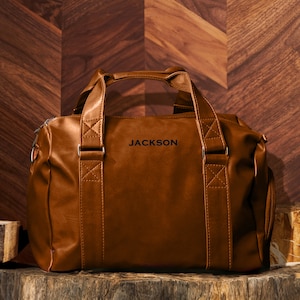 Personalisierte Reisetasche mit Schuhfach / Wasserdichte Wochenendtasche / Reisetasche über Nacht / PU-Leder Sporttasche