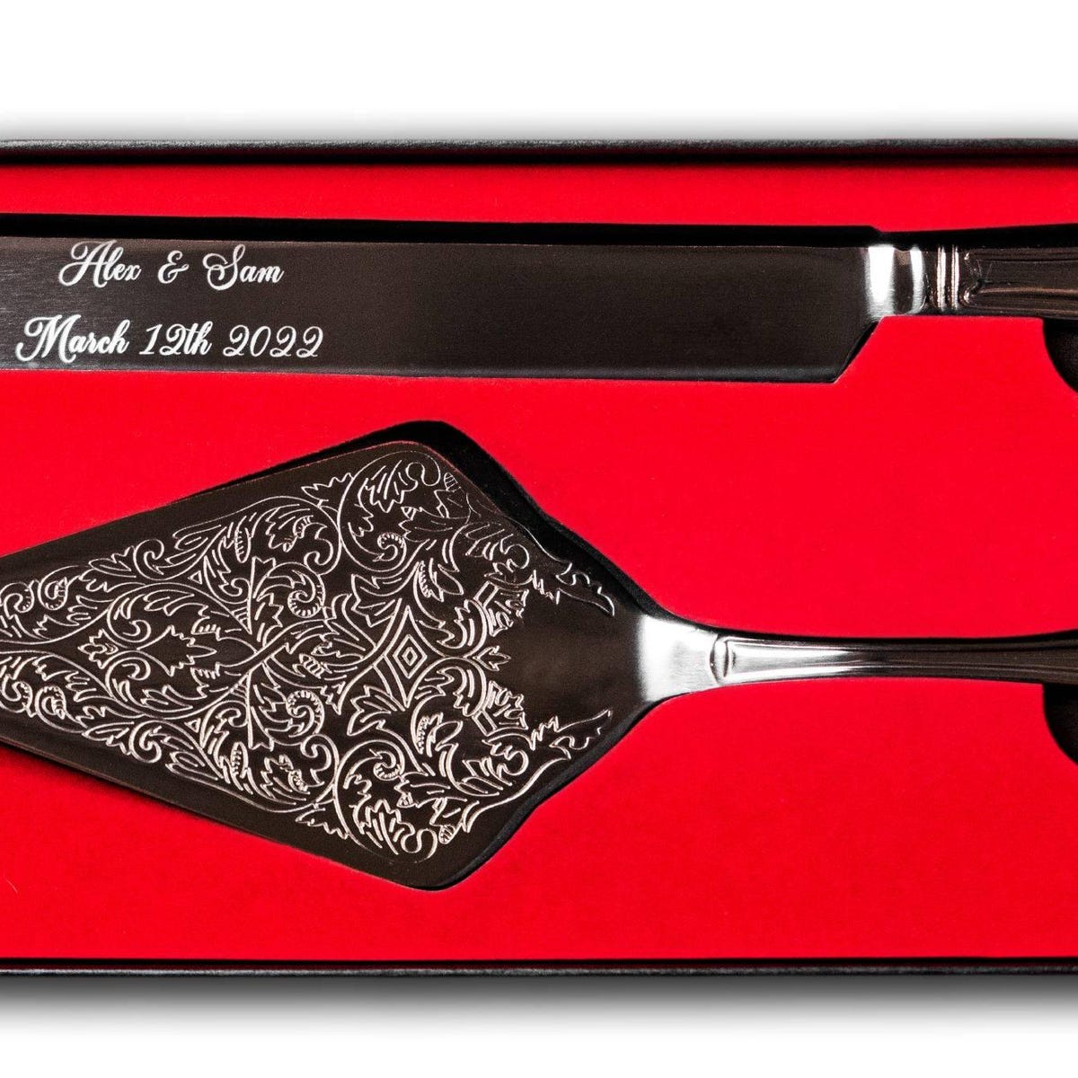 Personalized Wedding Cake Knife and Server Set | Elegant Bridal Pastry Knife | Marriage Gift | Matrimonial Ceremony Dessert Silverware - Etsy