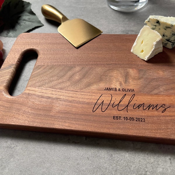 Personalized Cutting Board Wedding Gift | Customized Walnut Charcuterie Board | Chistmas Gift | Engraved Present | Small Wood Board