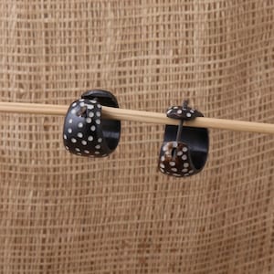 Doty Black Bone Post Stick Earring, Bone Carving, Handcarved Earrings, Handmade Jewelry, Bone Accessories, Bali Jewelry, B101