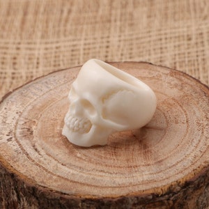 Bone Skull Ring Style 1, Handmade Bone Ring, B99