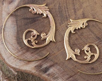 Naya Brass Earrings, Handcarved Earrings, Handmade Jewelry, Brass Accessories, Bali Jewelry, B59