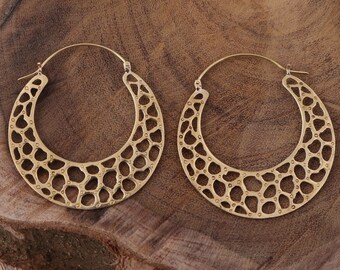 Hoop Earrings, Circle Brass Earrings, B64