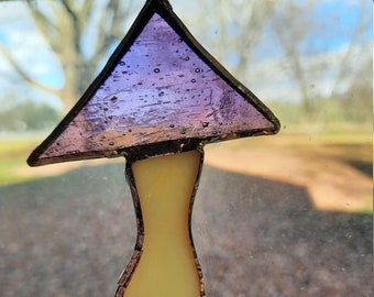 Handmade Stained Glass Mushroom (Purple)