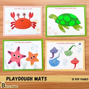 Ocean animals playdough mats