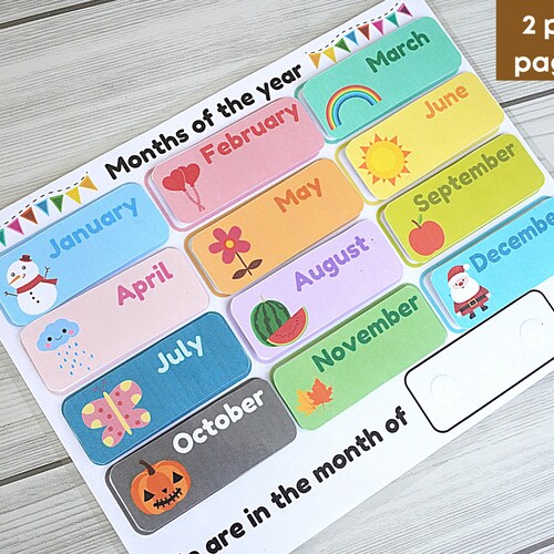 Months of the Year Busy Book Printable - Etsy