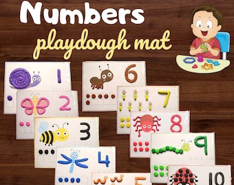 Number counting playdough mat busy book