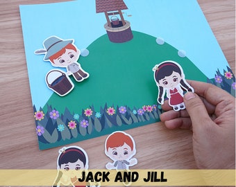 Jack and Jill nursery rhyme busy book page activity and sequencing