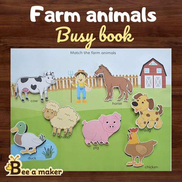 Farm animals busy book