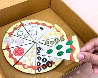 Counting pizza slices activity for toddlers