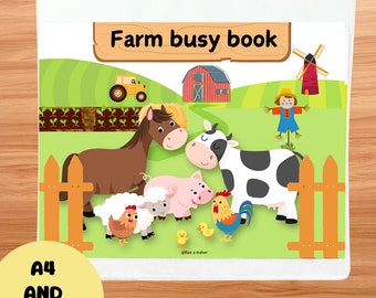Farm animals busy book