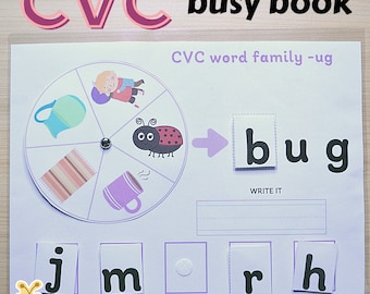 CVC word family interactive busy book
