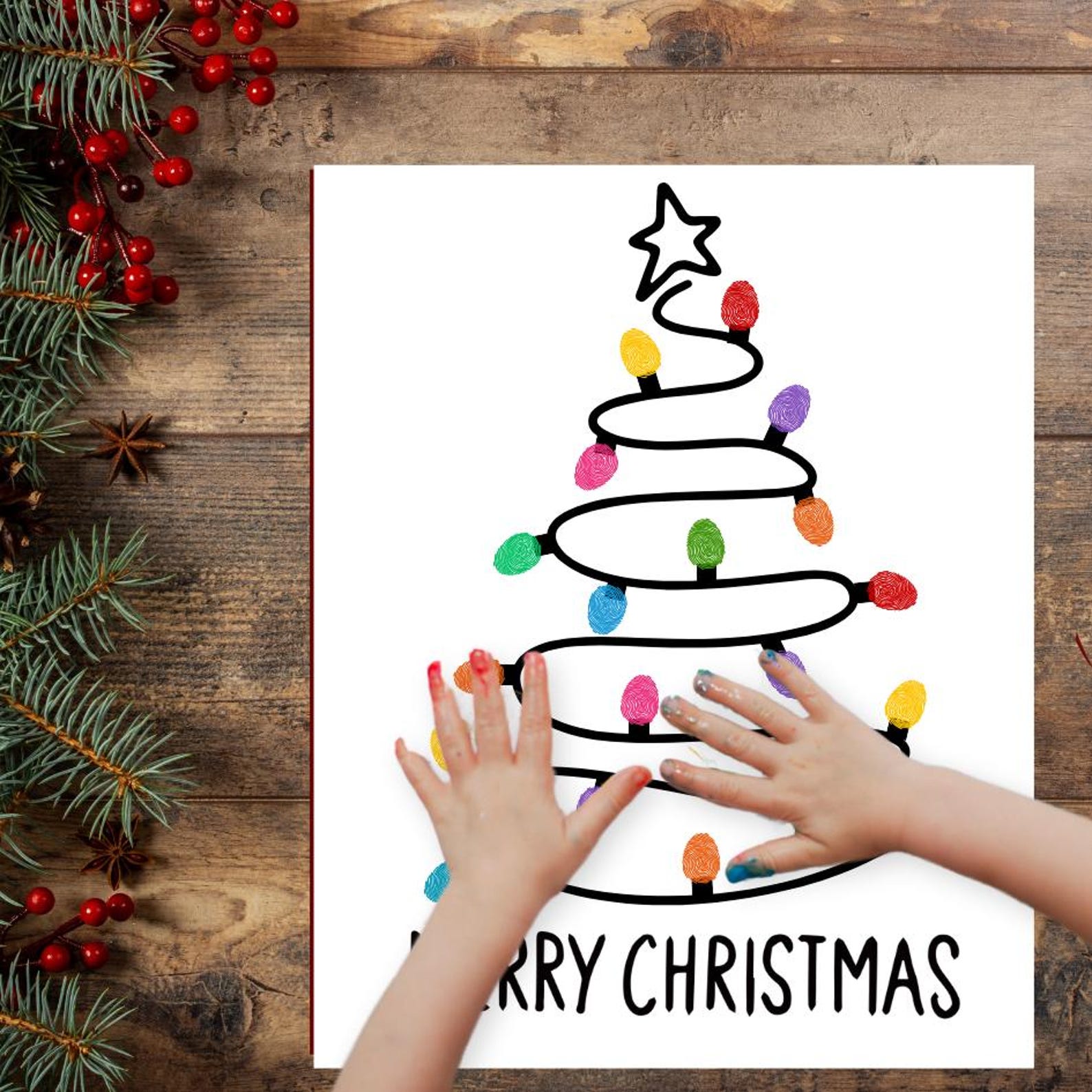Christmas Fingerprint Art For Kids