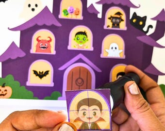 Halloween Flashlight Reveal & Match Activity for kids
