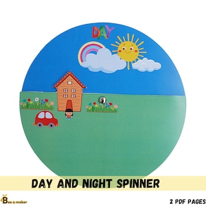 Day and Night spinner hands on learning acivity