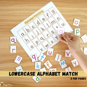 Lowercase to lowercase alphabet matching activity