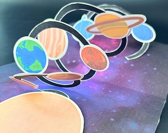 3D Solar System Pop-Up Craft for Kids | Space Activity Printable | Solar System STEM Project | Planet Pop-Up Card Template