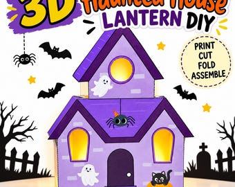3D Haunted House Lantern – DIY Halloween Craft
