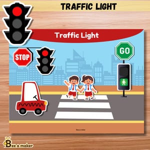 Traffic Light Printable Activity | Road Safety Learning | Preschool & Kindergarten Educational Game