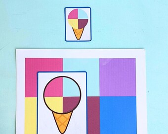 Ice Cream Color Matching Activity | Printable Toddler Learning Game | Preschool Color Sorting | Montessori Inspired Busy Binder Page