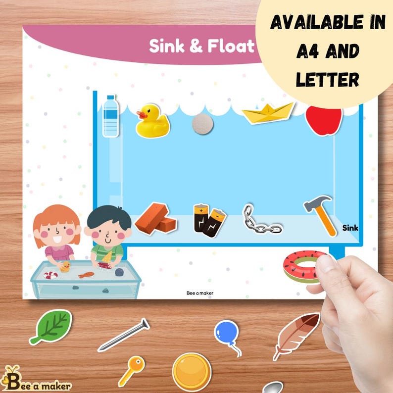 Sink or Float Activity | Busy Book Science Printable | Preschool STEM ...