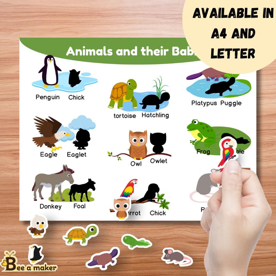Animals and Their Babies Matching Activity | Printable Busy Book Pages ...
