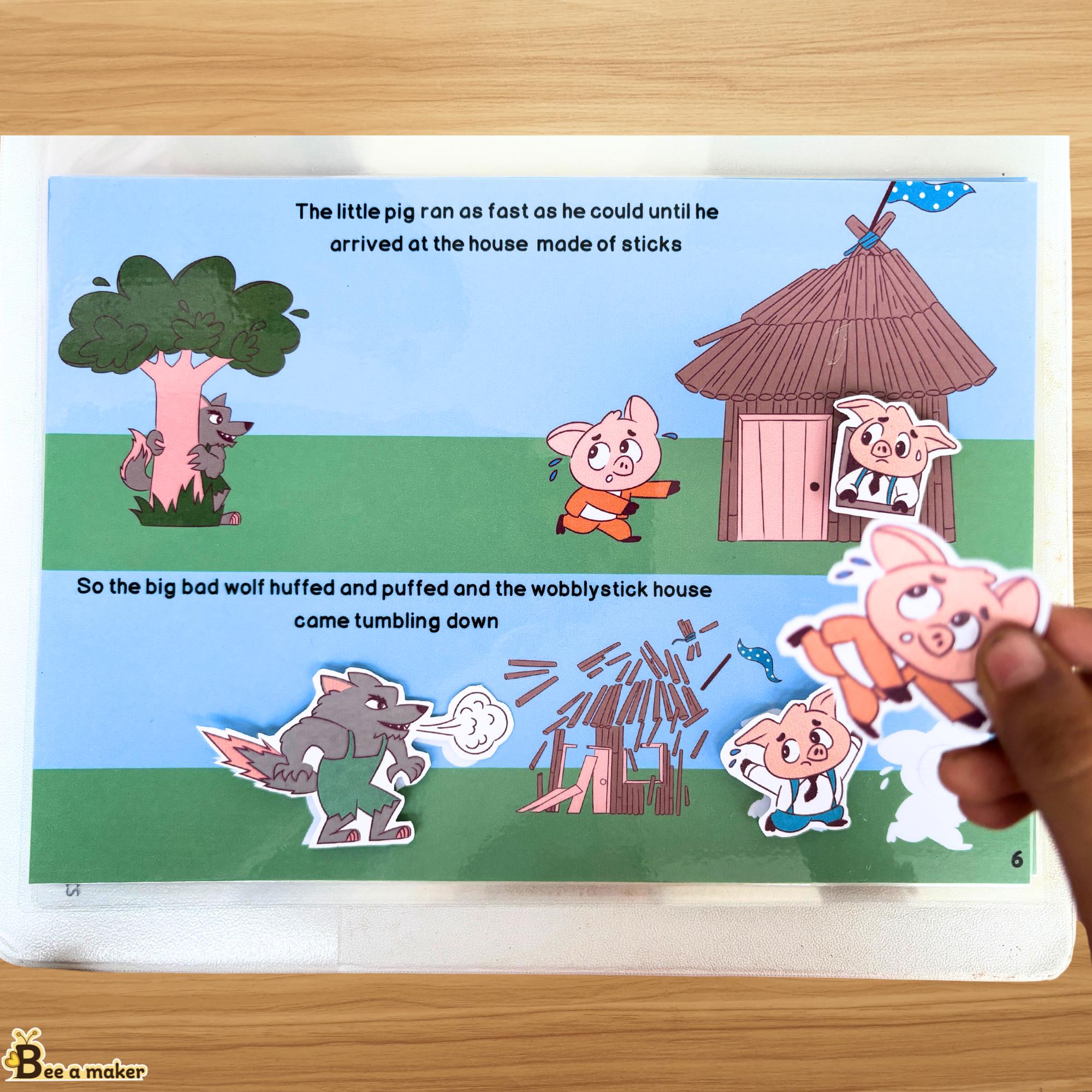 Three Little Pigs Bedtime Story Interactive Busy Book for Toddlers - Etsy