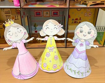 Princess Paper Dolls Printable Craft – Color, Cut & Create