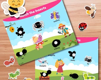 Insects Matching Busy Book Page | Printable Activity for Toddlers and Preschoolers