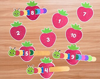 Montessori Caterpillar Counting Activity | Numbers 1–10 Matching Game | Preschool Math Busy Bag | Fine Motor Learning Toy