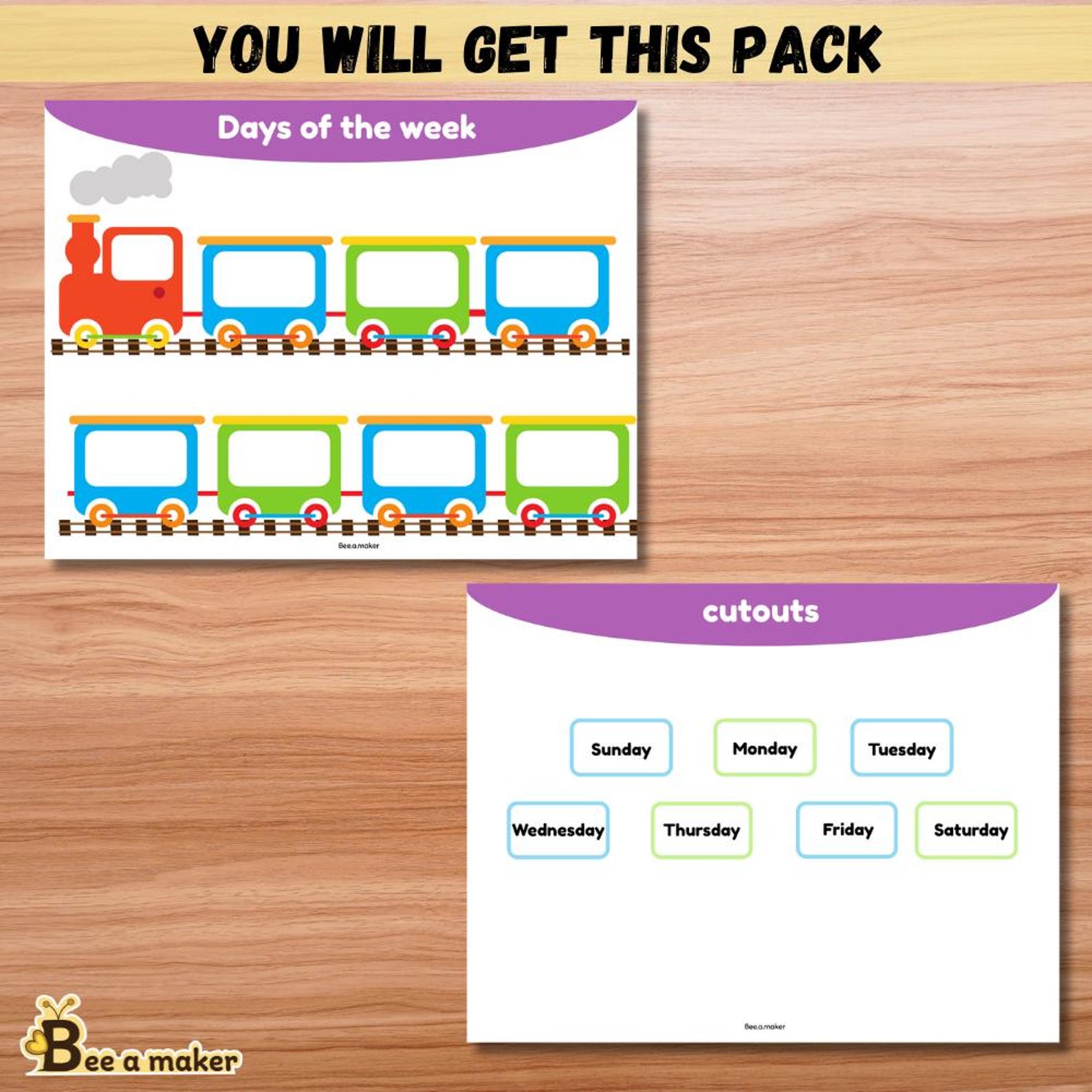Days of the Week Train Activity | Preschool Learning Printable ...