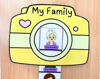 My Family Camera Craft | Interactive Family Members Learning Activity | Printable Preschool & Kindergarten Worksheet