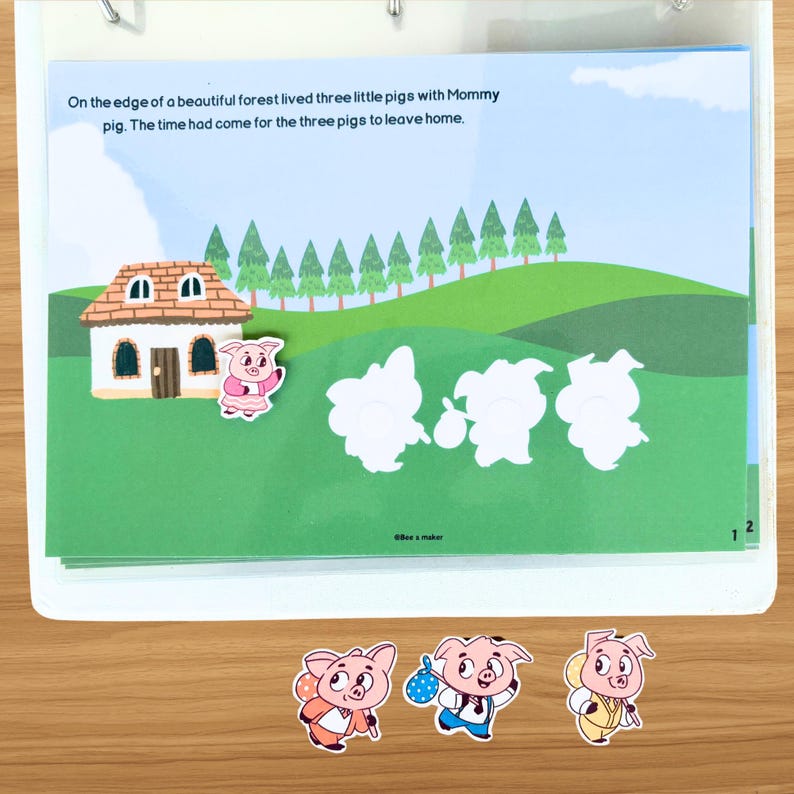Three Little Pigs Bedtime Story Interactive Busy Book for Toddlers - Etsy