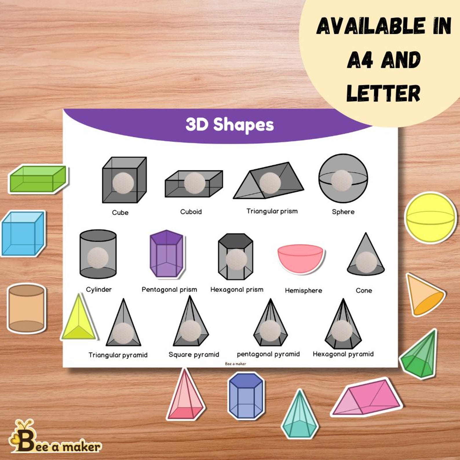 3D Shapes Busy Book Printable | Montessori Math Activity | Preschool ...
