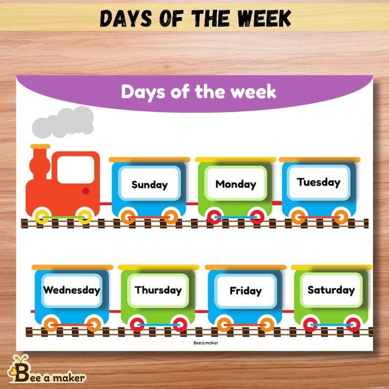 Days of the Week Train Activity | Preschool Learning Printable ...