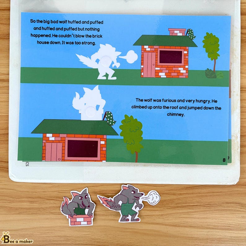 Three Little Pigs Bedtime Story Interactive Busy Book for Toddlers - Etsy