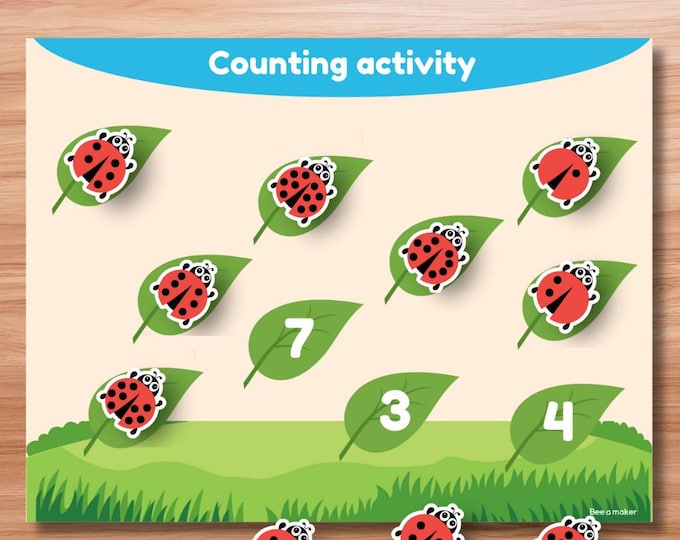 Count and Match Ladybug Printable Activity for Toddlers Preschool ...