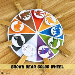 Brown Bear Color wheel activity for toddlers