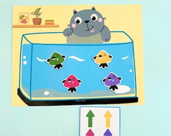 Fish Direction Activity | Follow the Arrows Game | Visual Perception and Directional Skills | Preschool and Kindergarten Learning Printable