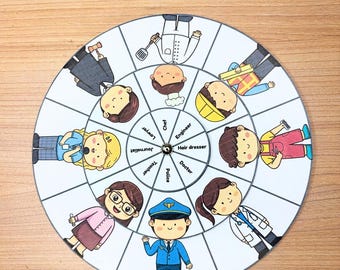 Community Helpers Wheel Preschool & Kindergarten Learning Game | Homeschool, Classroom Resource | Montessori Inspired