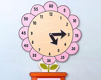Flower Learning Clock –Telling time Printable Activity