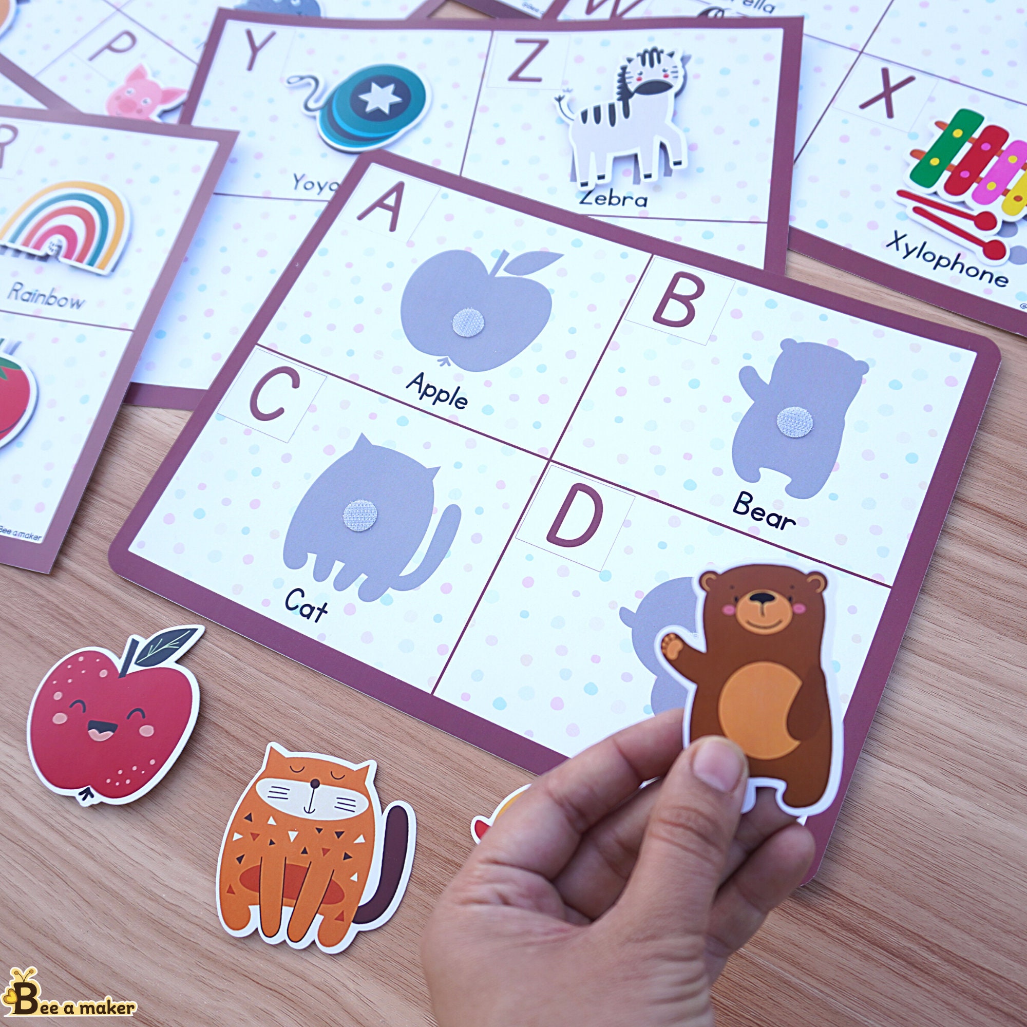 Alphabet Picture Matching Busy Book Printable Pages, Toddler ...