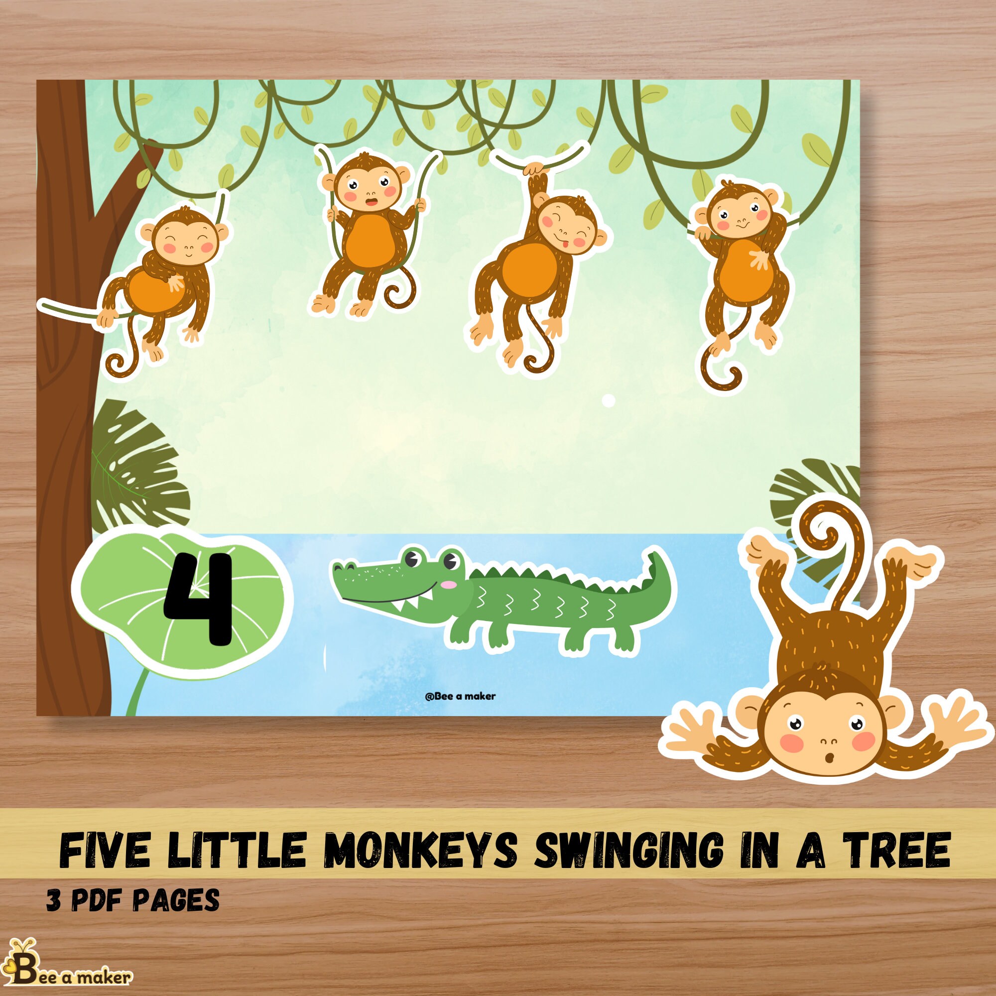 Five Little Monkeys Sitting in a Tree (Paperback) - Walmart.com