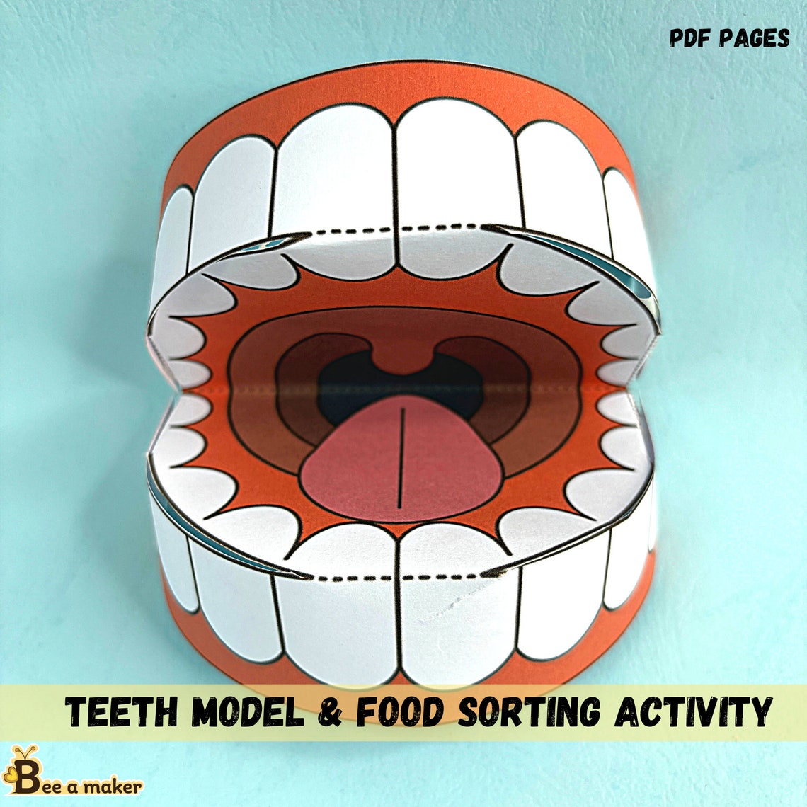 Tooth Animal Sorting Teeth Model Activity, Sorting Healthy and Unhealthy Food, Interactive ...