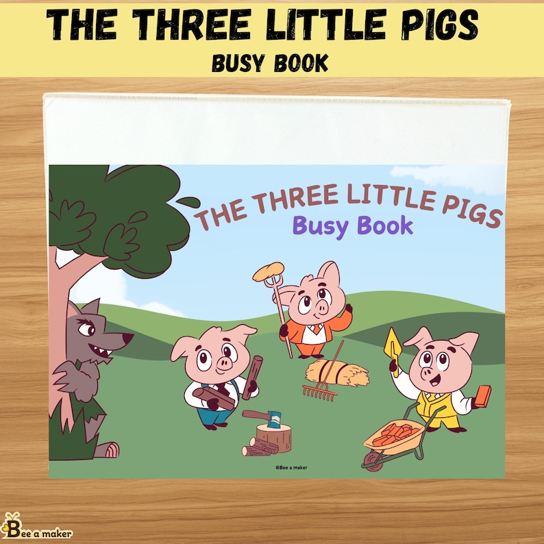 Three Little Pigs Bedtime Story Interactive Busy Book for Toddlers - Etsy