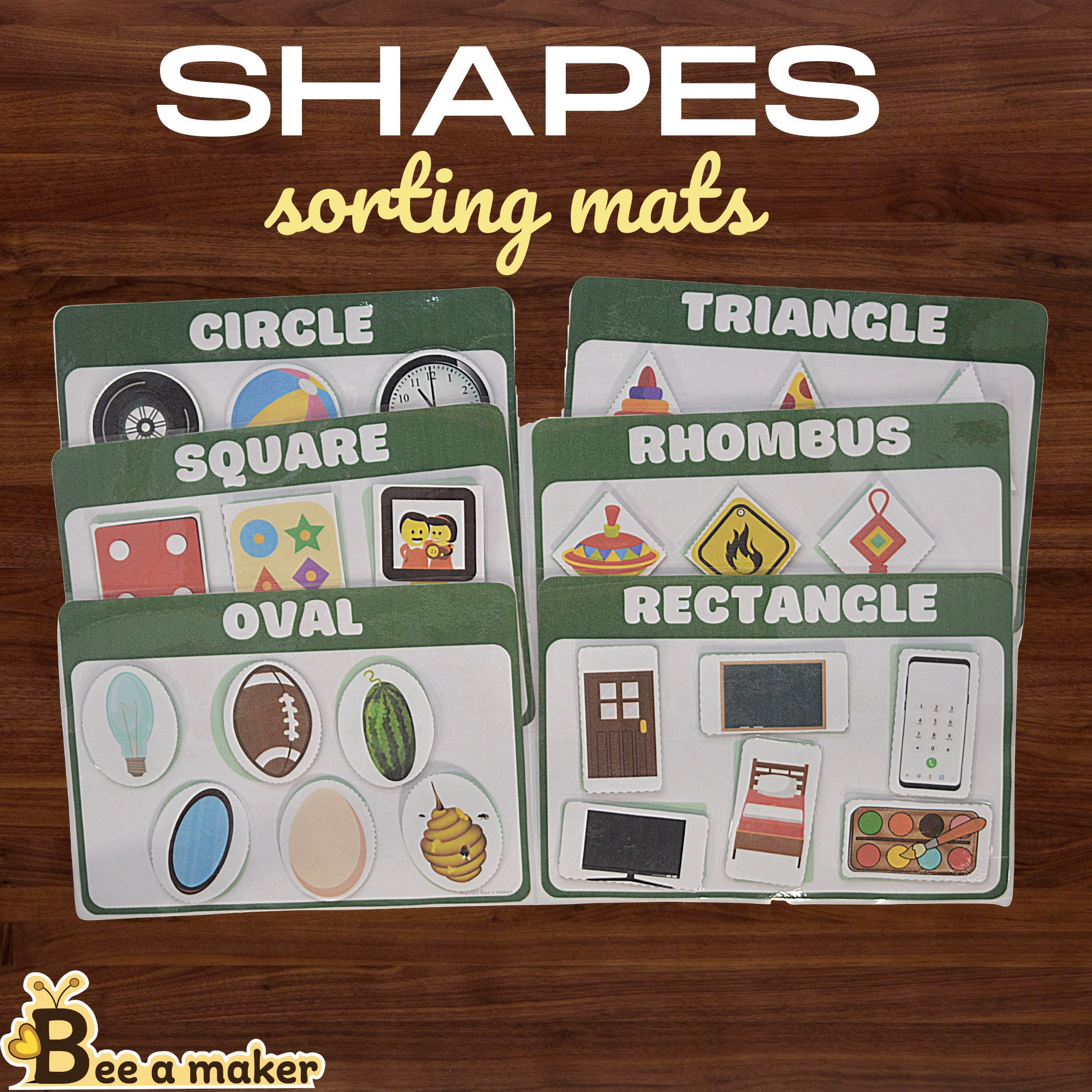 2D Shapes Sorting Activity Mats Etsy