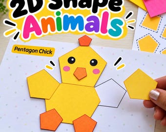 2D Shape Animals – Math & Craft Activity