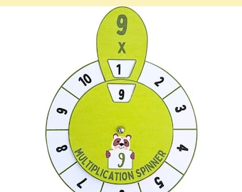 Multiplication Spinner Printable | Math Facts 1-10, Homeschool Resource (PDF Pattern
