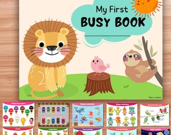 My First Busy Book | Printable Toddler Learning Binder | 25 Activities | A4 & Letter Sizes