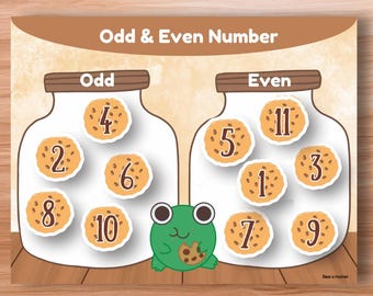 Odd & Even Number Sorting Busy Book Page | Math Activity for Preschool and Kindergarten | Number Recognition Printable | A4 and Letter Size